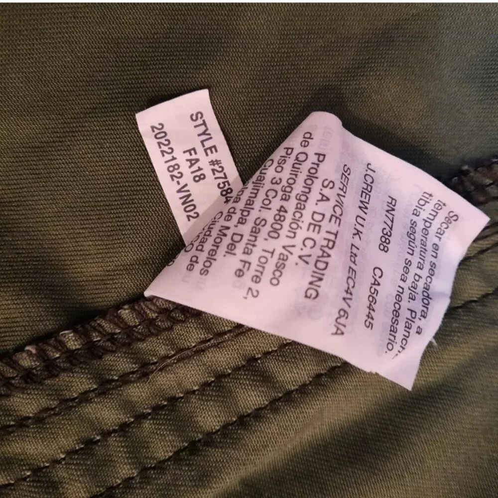 J. Crew Dark Green Field Jacket Size XS